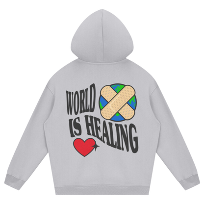 LEWIS World Is Healing Streetwear Unisex Fleece Hoodie